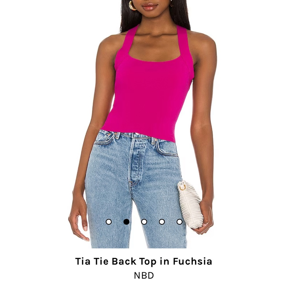 NBD Tia Tie Back Top in Fuchsia